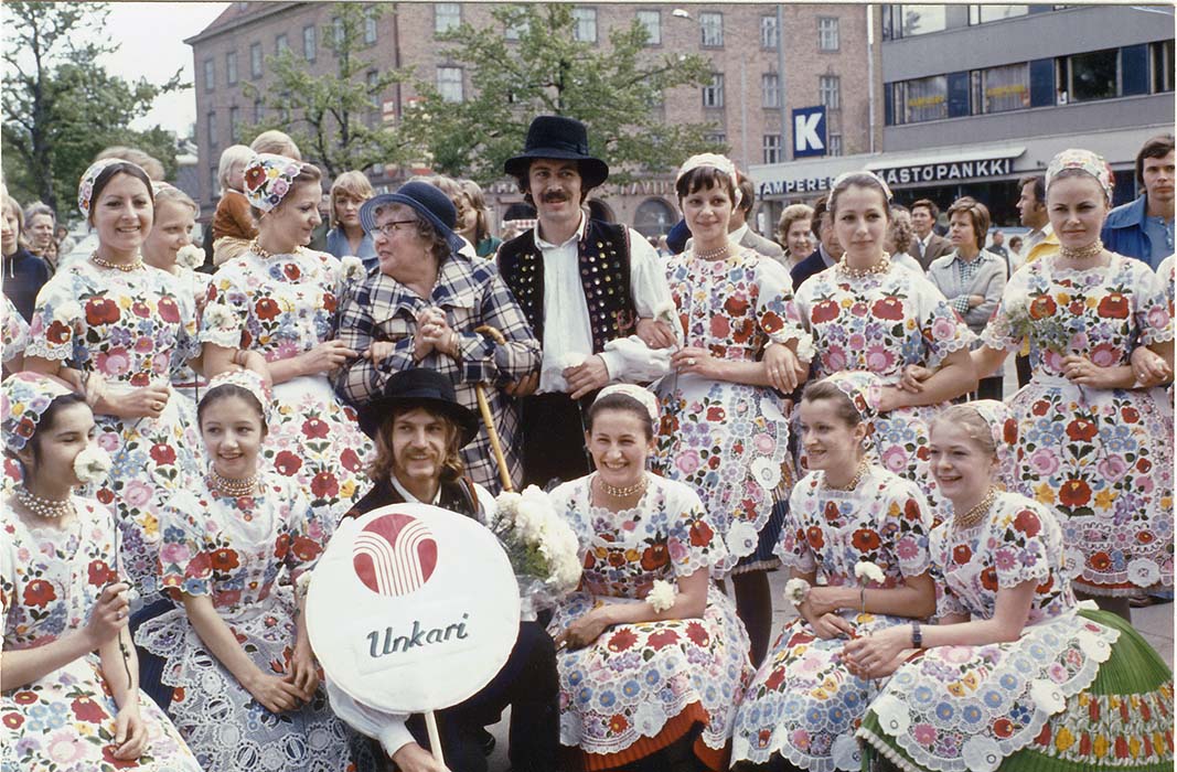 Girl's Section of the Bartók Dance Ensemble, with János Morvai and István Altorjai; Finland, 1974